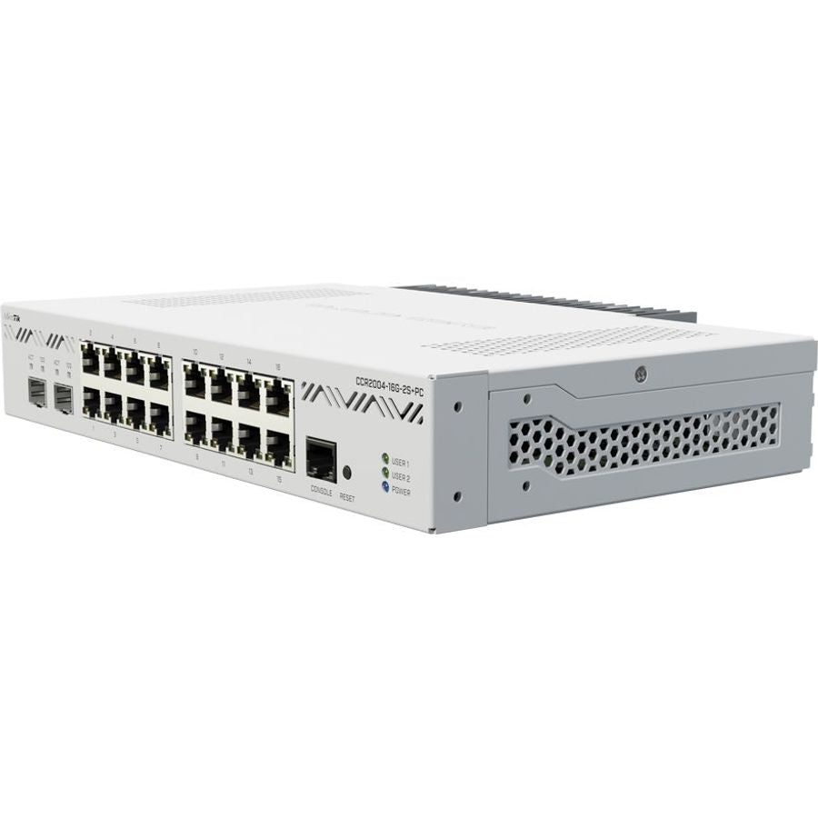 MikroTik Cloud Core 16 Port Gigabit 2SFP+ Passive Cooling Router | CCR2004-16G-2S+PC