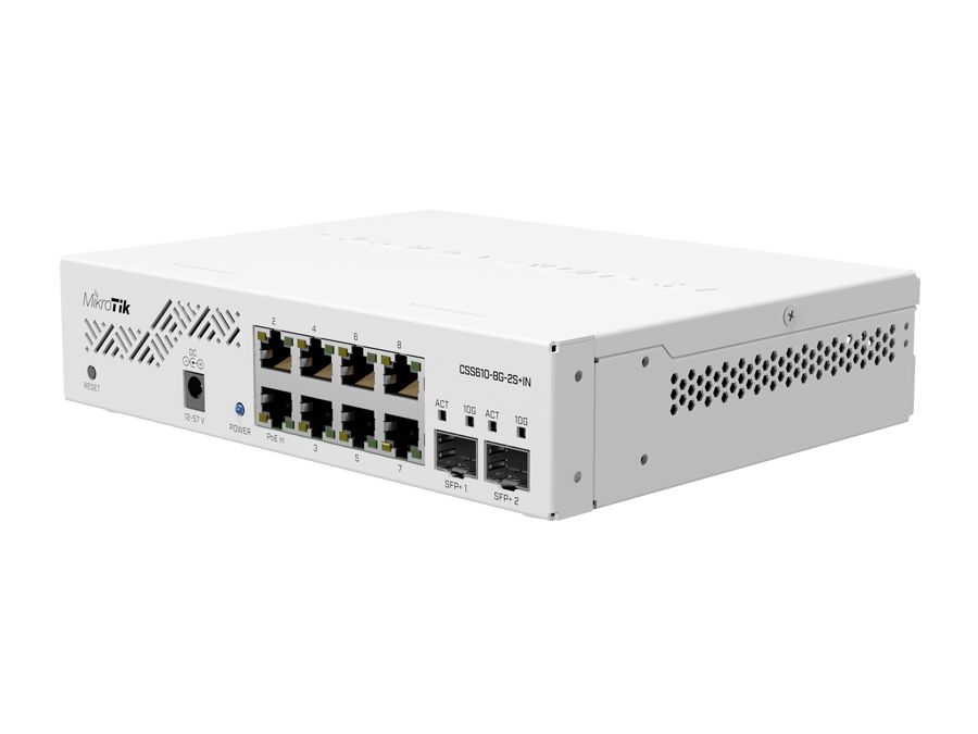 MikroTik SwOS Smart Switch 8 Port Gigabit 2SFP+ PoE Input | CSS610-8G-2S+IN