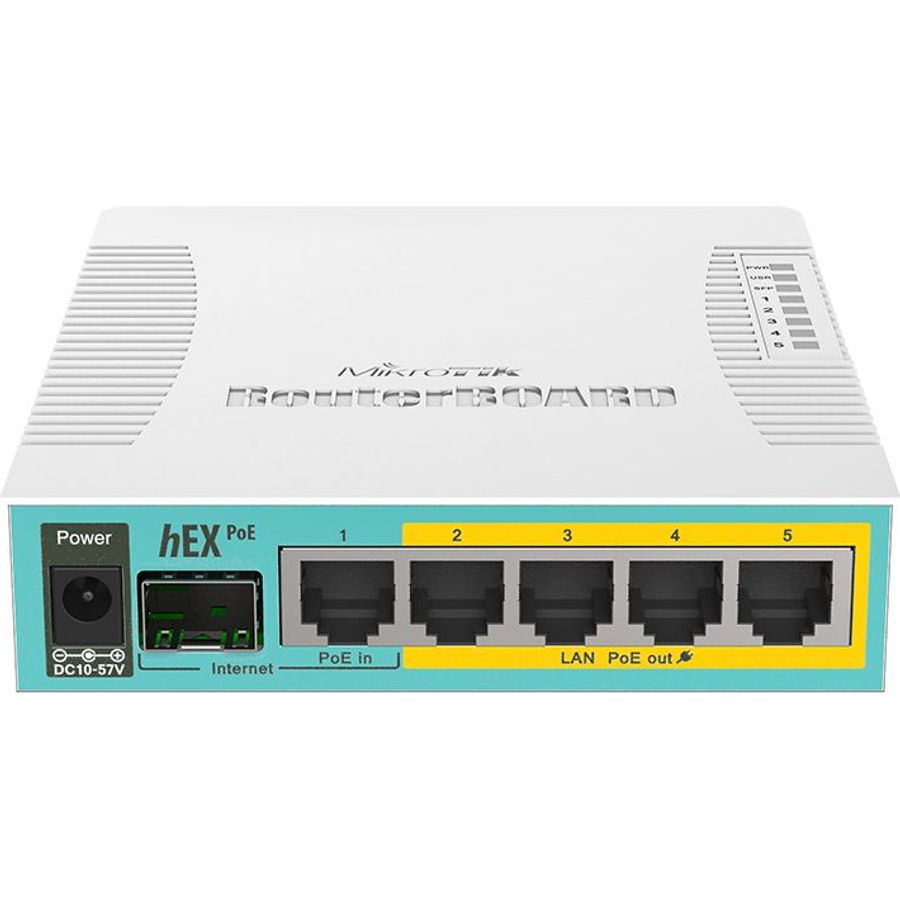 MikroTik hEX PoE 5 Port Gigabit 1SFP PoE Out Desktop Router | RB960PGS
