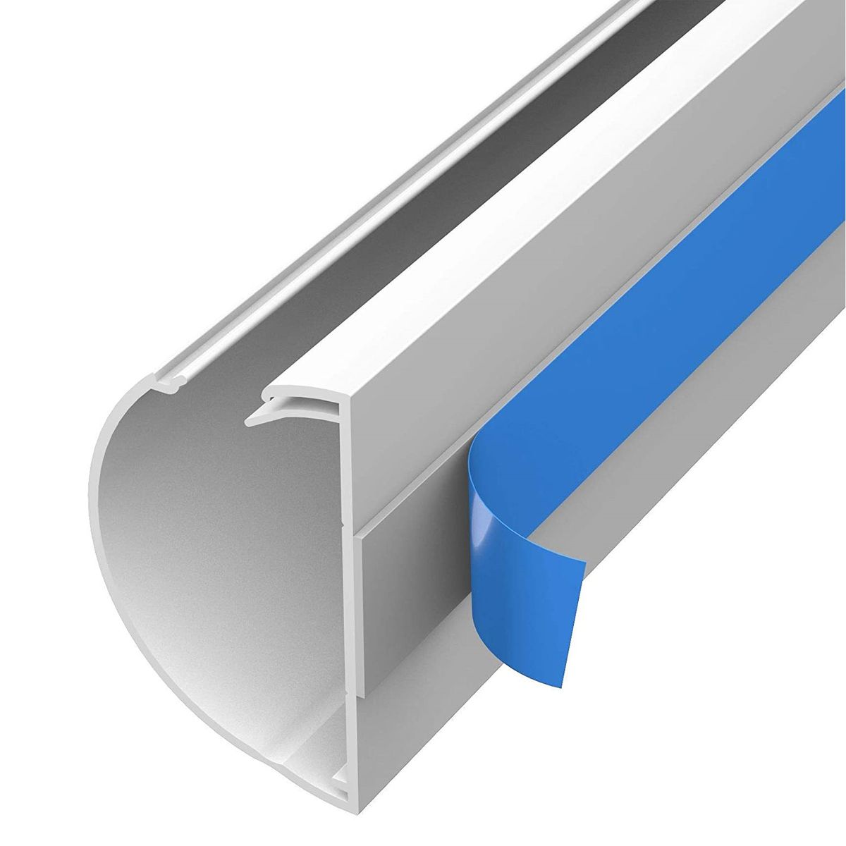 D-Line: Half Round: BLACK: Cable Management Trunking - 50mm x 25mm x 1m