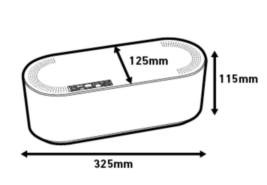 D-Line: Tidy Cable Management Box - SMALL - 325mm x 125mm x 115m, White