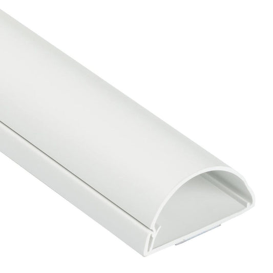 D-Line: Half Round White Cable Management Trunking - 50mm x 25mm x 1m