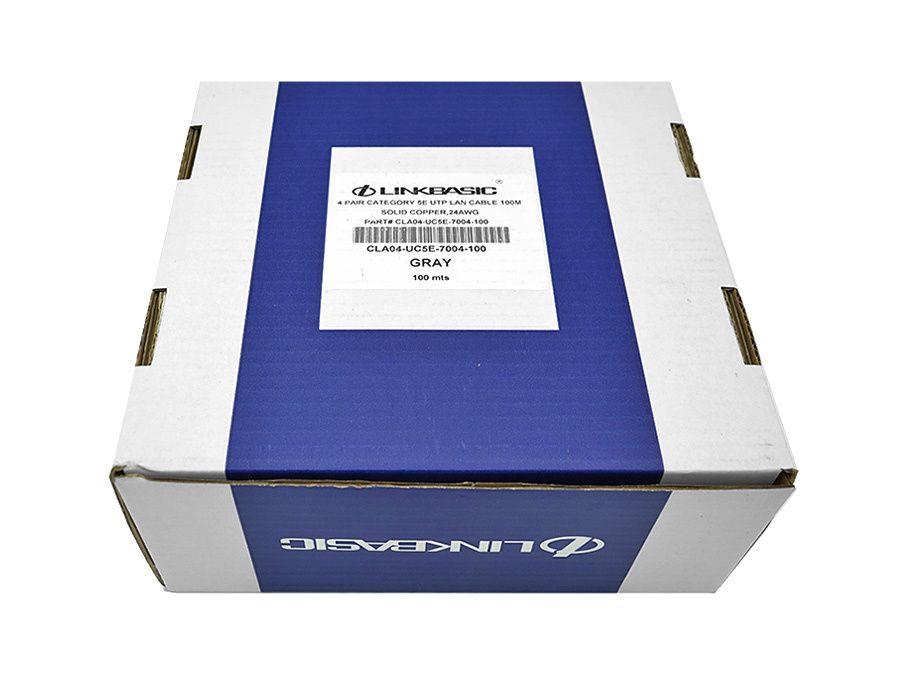 Linkbasic 100M Box Cat5e Solid Grey UTP Network Cable.