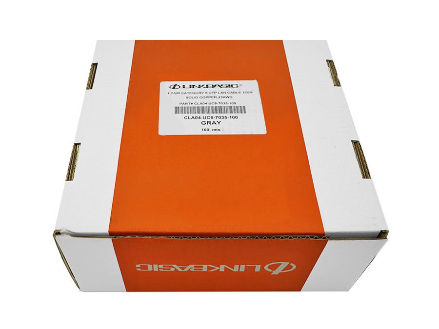 Linkbasic 100M Box Cat6 Solid Grey UTP Network Cable