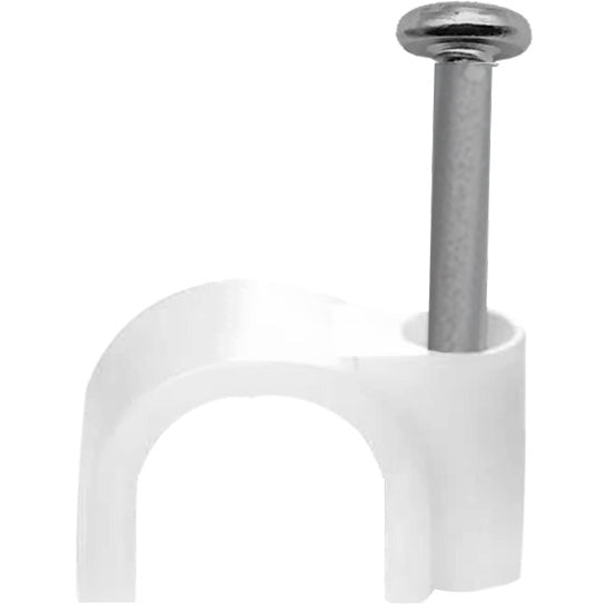 8mm Cable Clips 100 Pack White