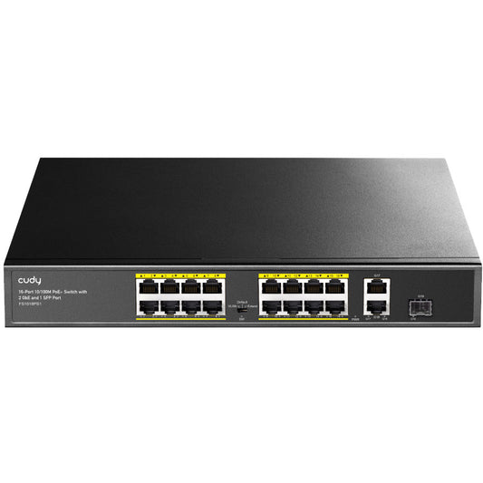 Cudy 16 Port Fast Ethernet PoE 190W 2 Gigabit 1SFP Switch | FS1018PS1