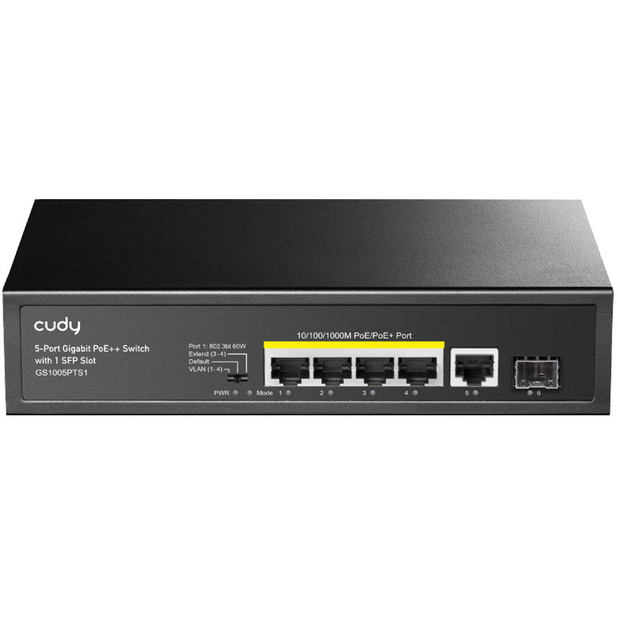 5-Port Gigabit PoE+ Switch with 1 SFP Slot, Model: GS1005PTS1-Cudy