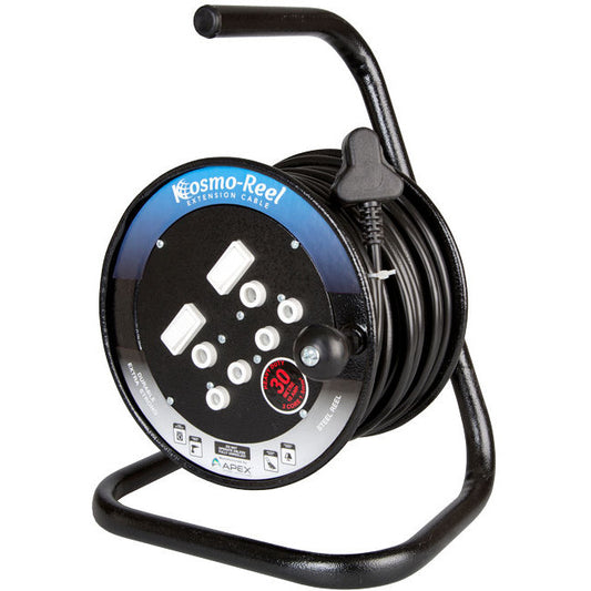 Steel 30m Heavy Duty Extension Reel 2x16A Sockets