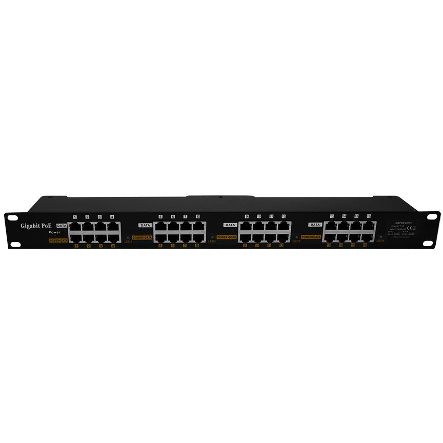 16 Port Gigabit Passive PoE Injector