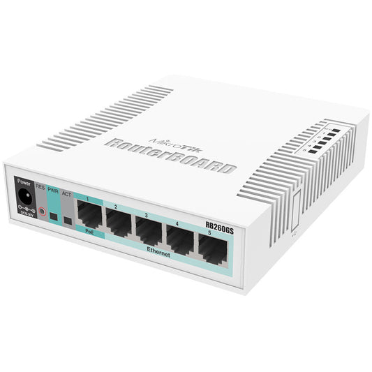MikroTik SwOS Smart Switch 5 Port Gigabit 1SFP | CSS106-5G-1S