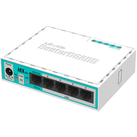 MikroTik hEX Lite 5 Port Ethernet Desktop Router | RB750r2