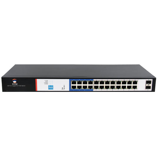 Scoop 24 Port Gigabit AI PoE 250W 2SFP Switch