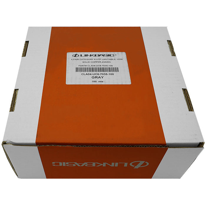 Linkbasic 100M Box Cat6 Solid Grey UTP Network Cable