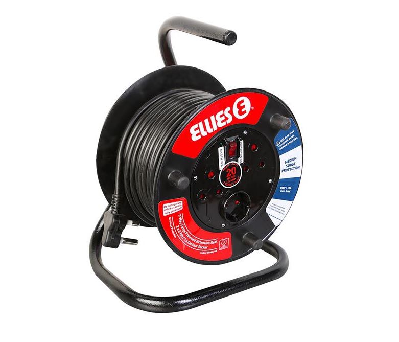 Ellies: Electrical Extension Reel 20m with Surge Protection (1.5mm/16A)
