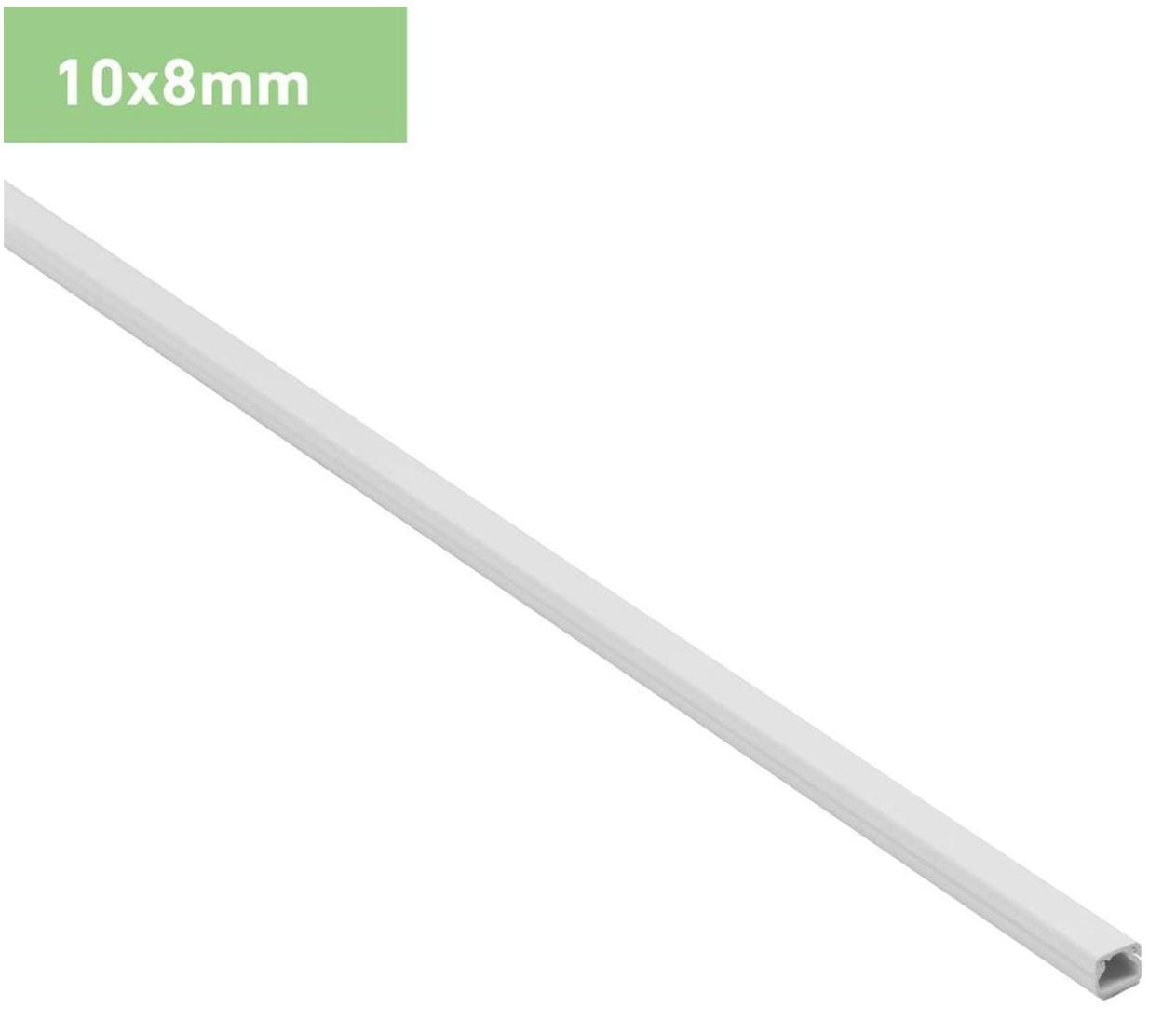 D-Line Self Adhesive Cable Trunking - White (2000 x 10 x 8mm)