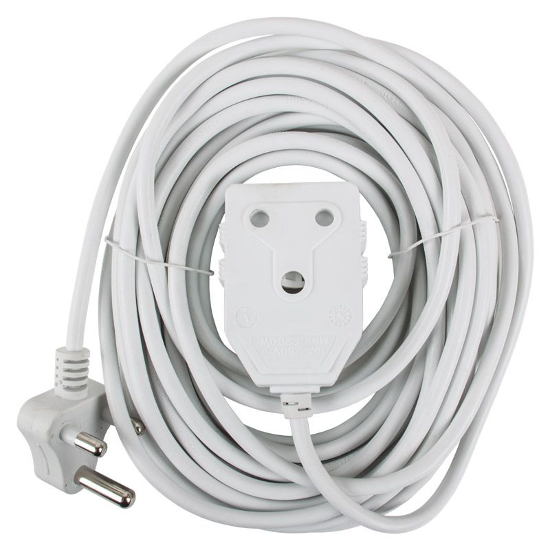 20m Extension Electrical Cord / Lead / Cable: Double Coupler - 10A