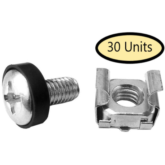 Linkbasic: Cabinet Cage Nuts, fit 19" Cabinet & Rack (30 Pack)