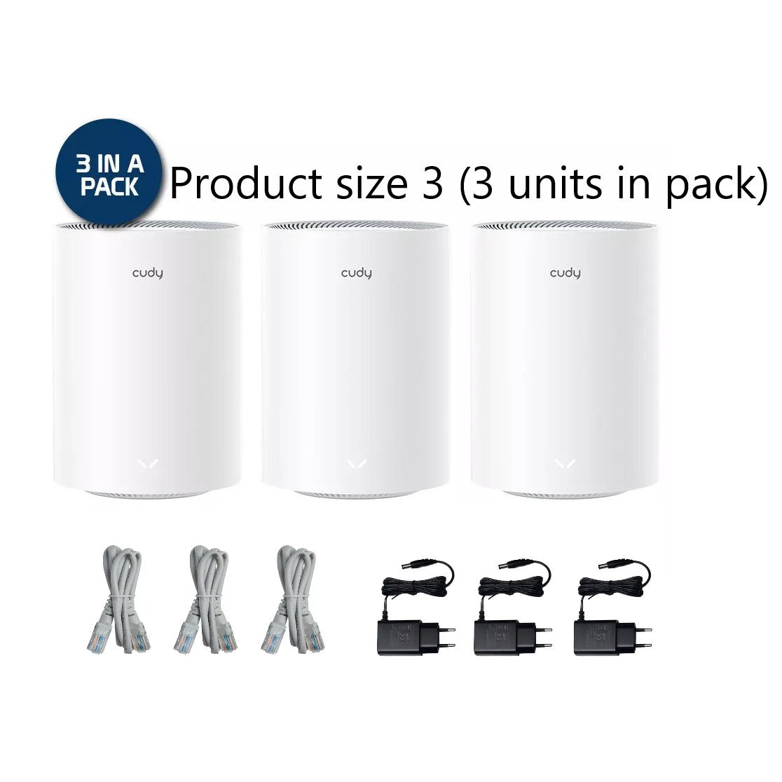 Cudy Dual Band WiFi 6 3000Mbps Multi-Gigabit Mesh 3-Pack | M3000 (3-Pack)