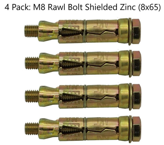 M8 Rawl Bolt Shielded Zinc (8x65) 4 PACK