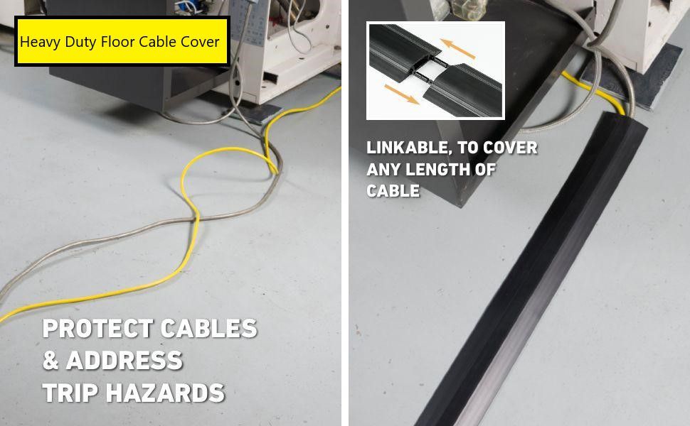 D-Line: Heavy Duty Floor Cable Cover Protector: 1.8m (30mm x 10mm Cavity)