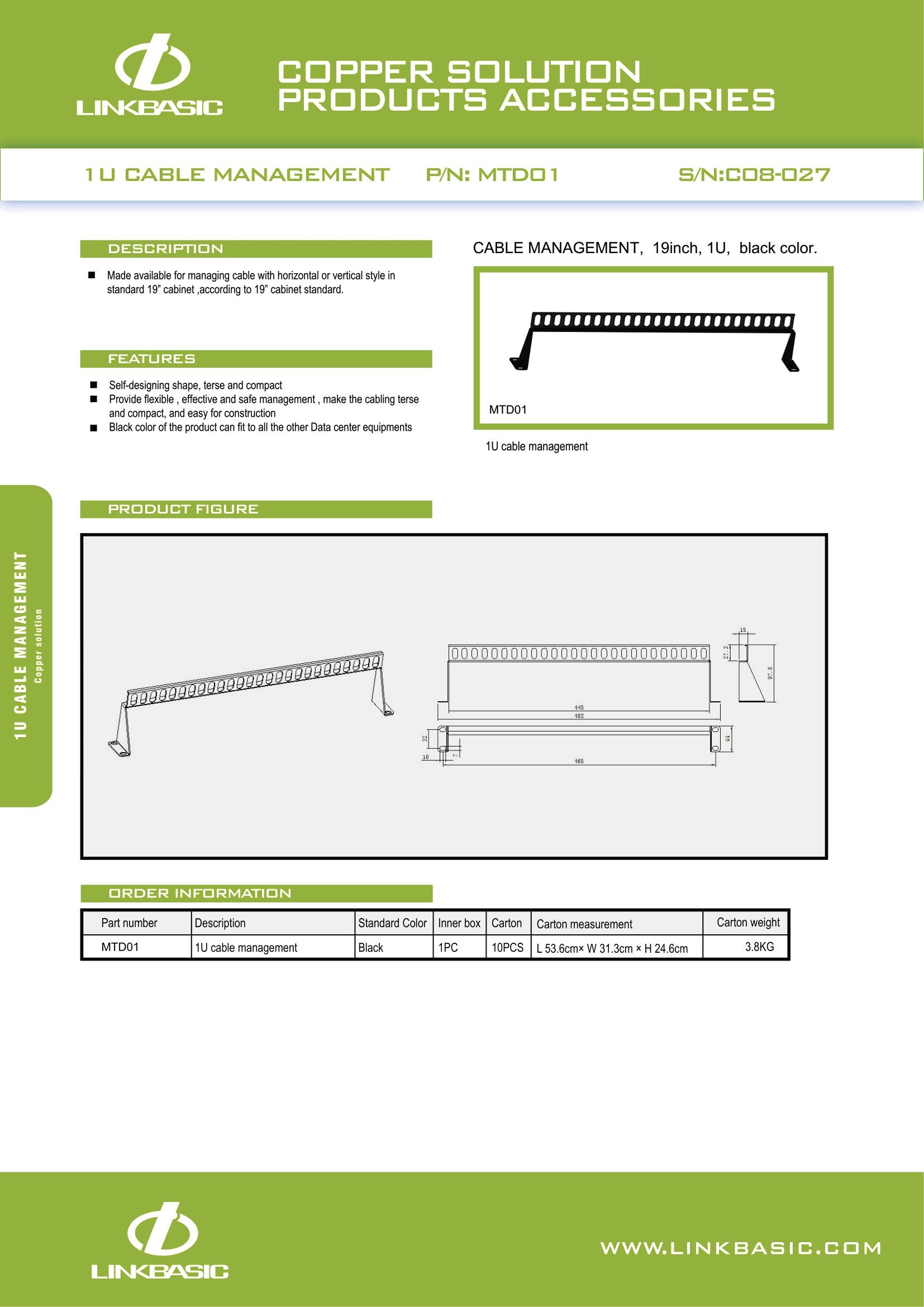 Linkbasic Rear Cable Management Panel. (Rack) – Mr Satellite
