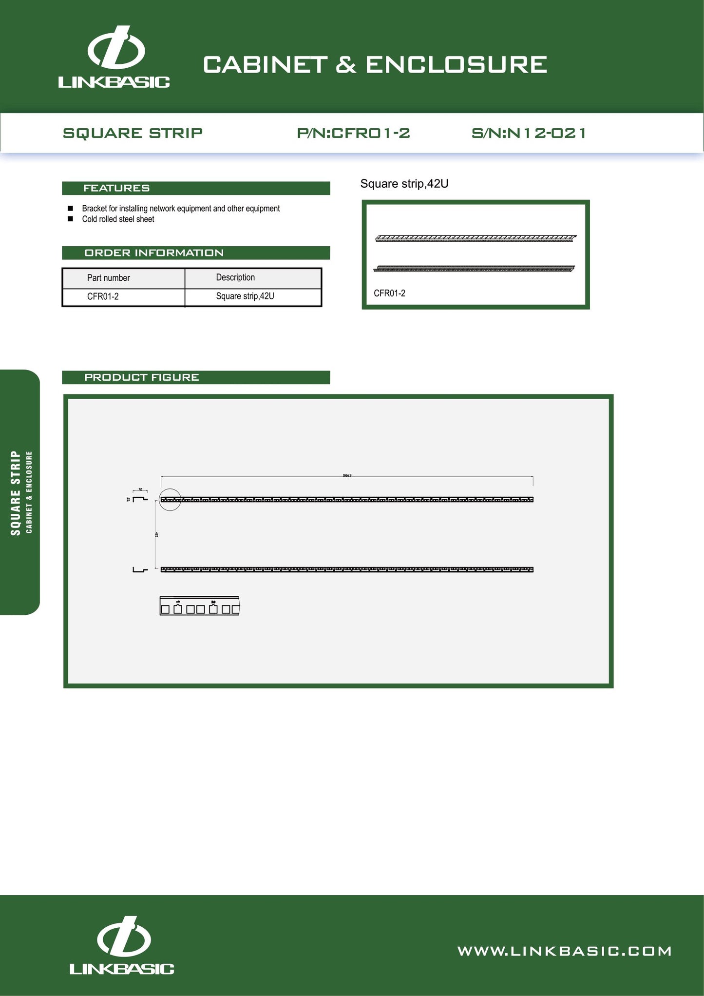 Linkbasic Network Cabinet 42U Mounting Rail (2 pack) – Mr Satellite