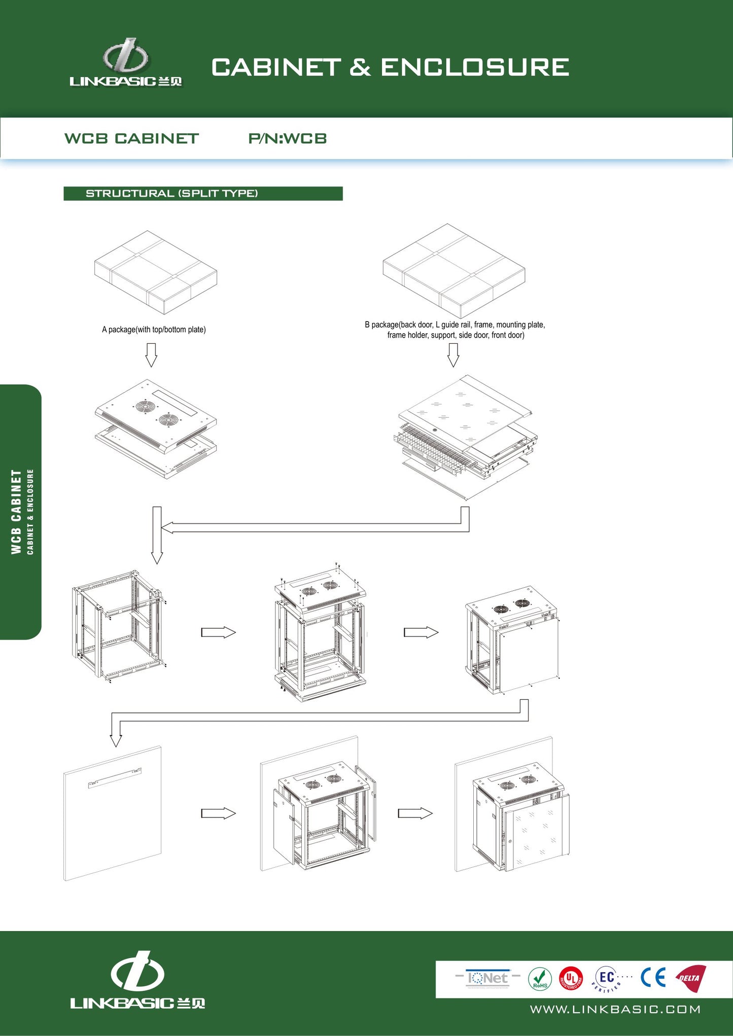 Linkbasic 12U Fixed Wall Box Network Cabinet.