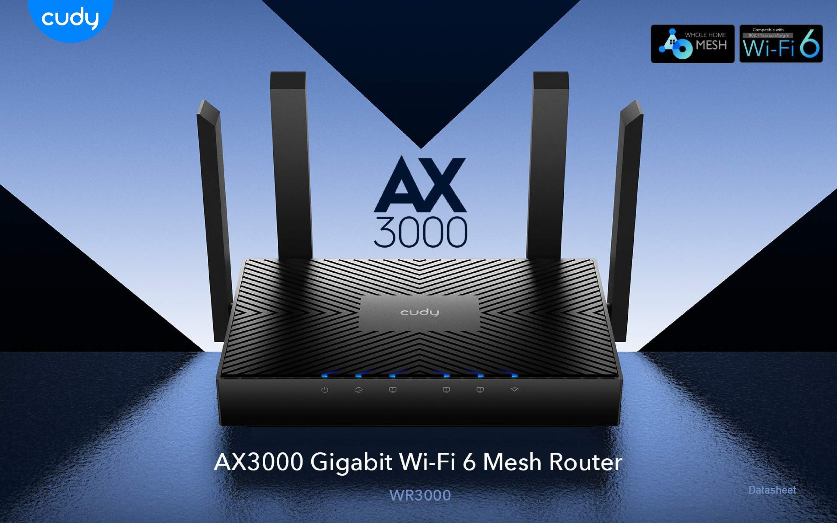 Cudy: Dual Band WiFi 6 3000Mbps 5dBi Gigabit Mesh Router | WR3000 – Mr ...
