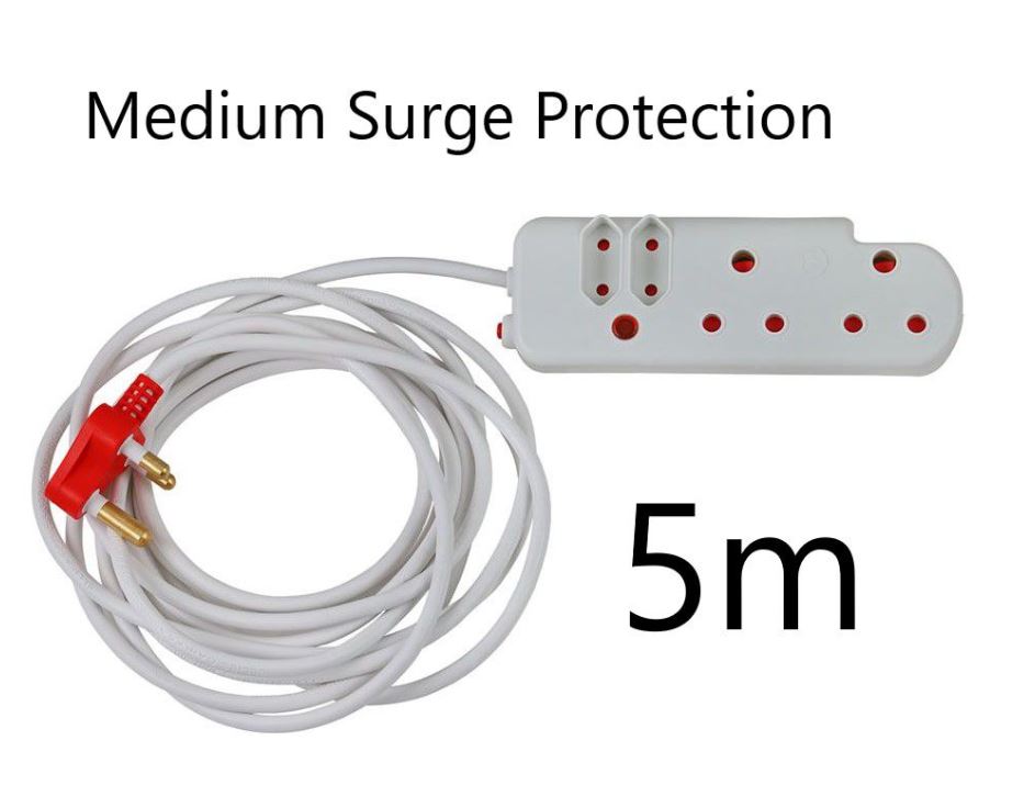 Ellies: 5m Extension Lead / Cable: Medium Surge Protection: 4-Way Adapter
