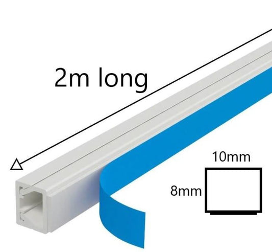 D-Line Self Adhesive Cable Trunking - White (2000 x 10 x 8mm)