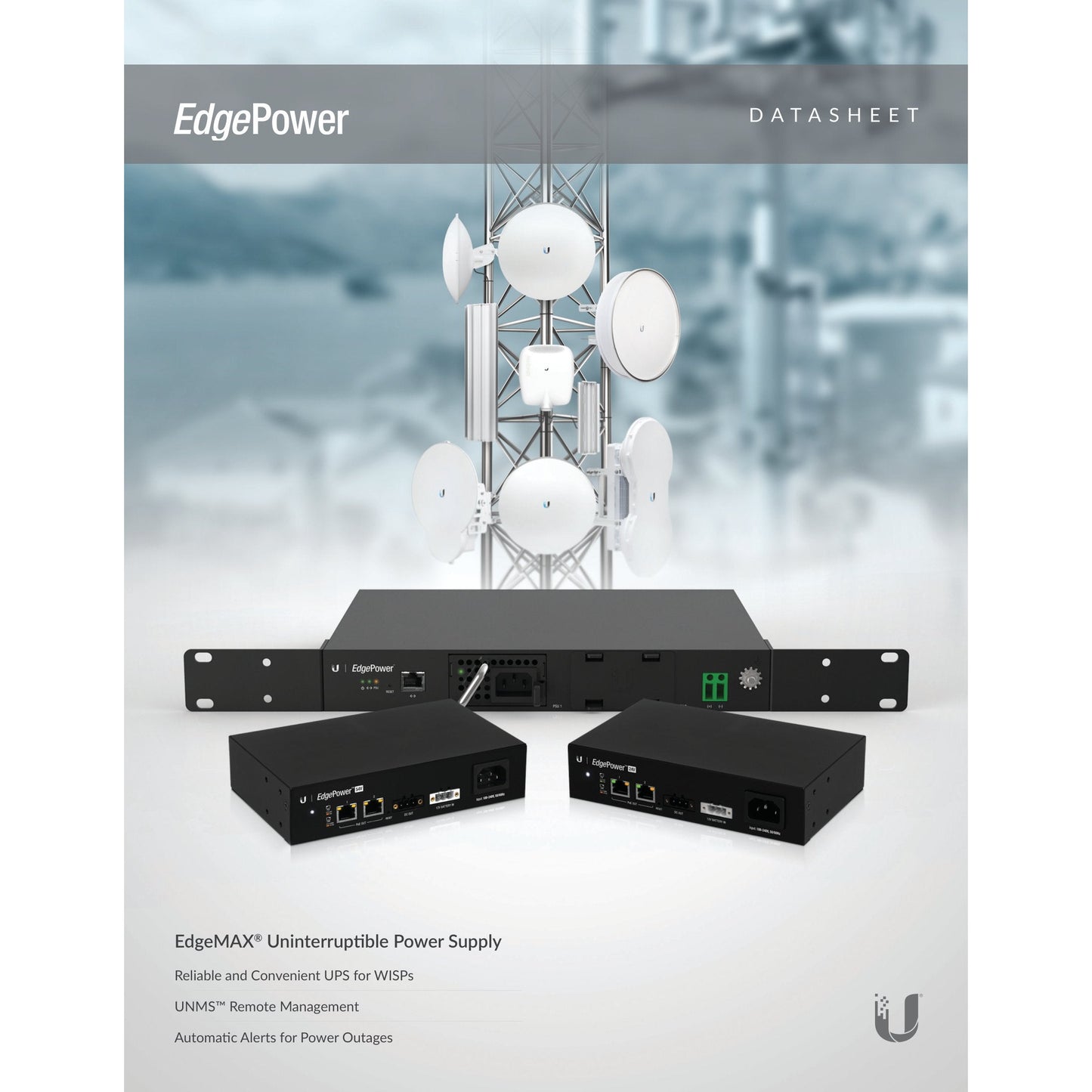 Ubiquiti UISP EdgePower 24V 72W Power Supply & Battery Backup | EP-24V-72W