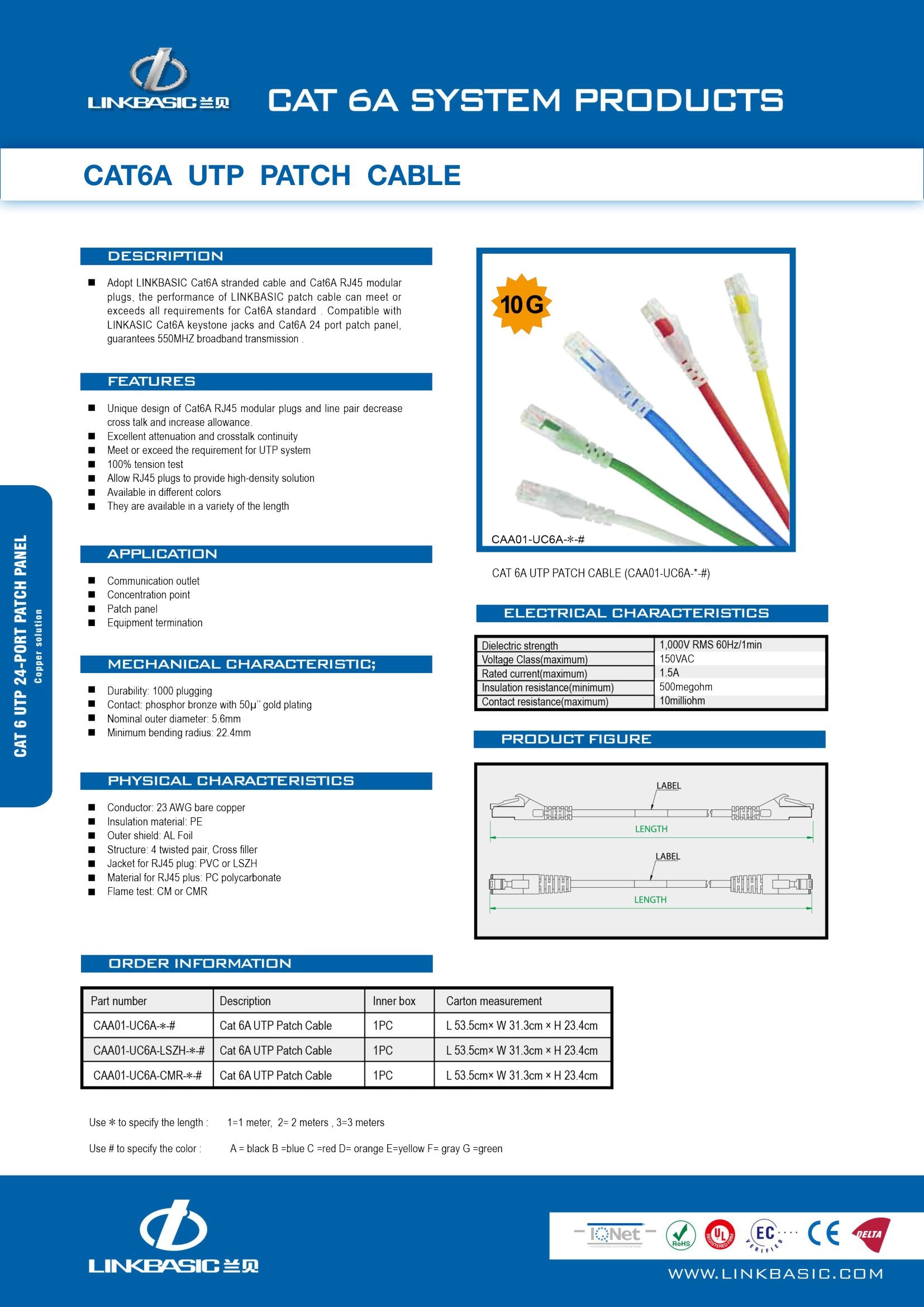 Linkbasic 5 Meter UTP Cat6a Flylead, Patch Cable. – Mr Satellite