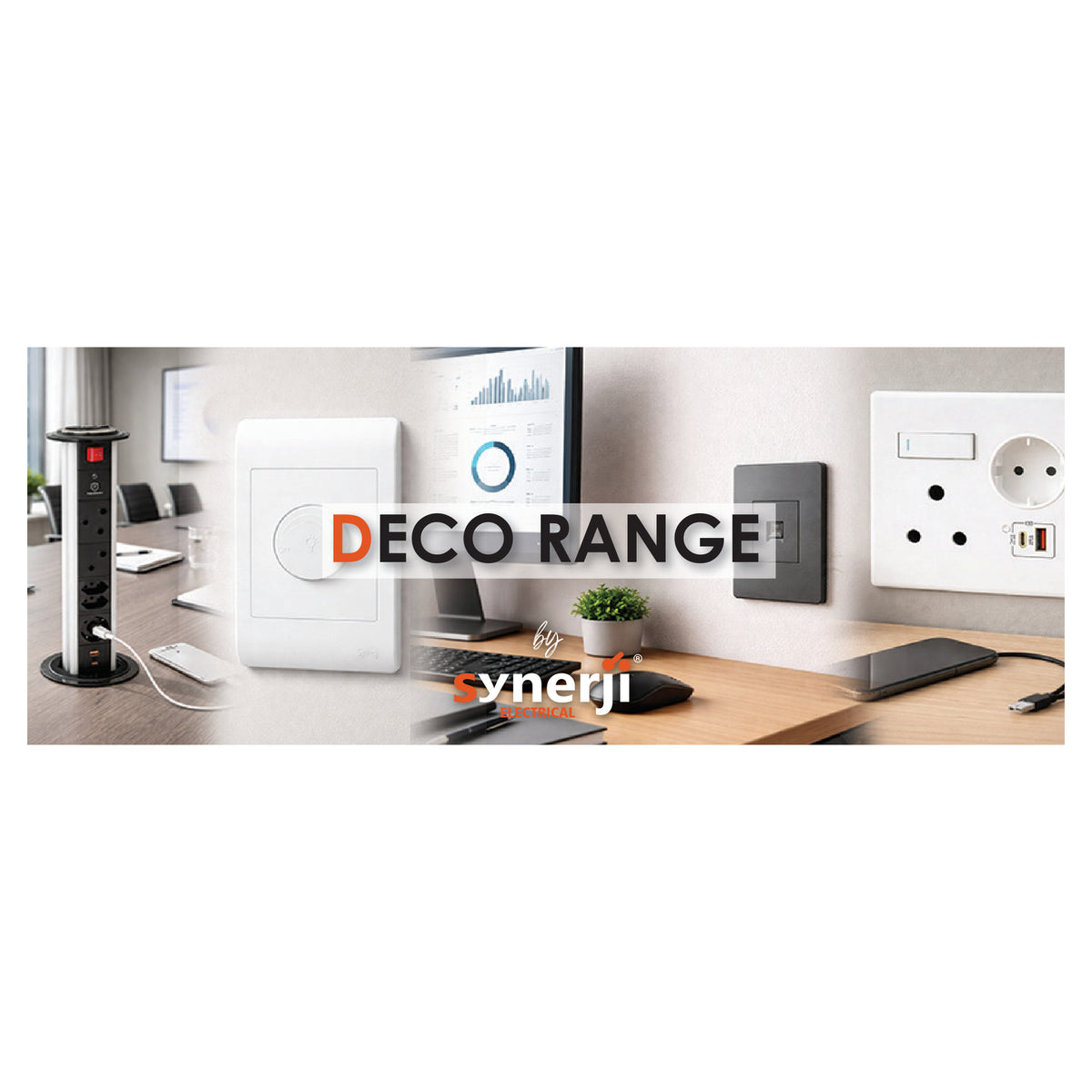Synerji Deco 4x4 Double Wall Socket 16A