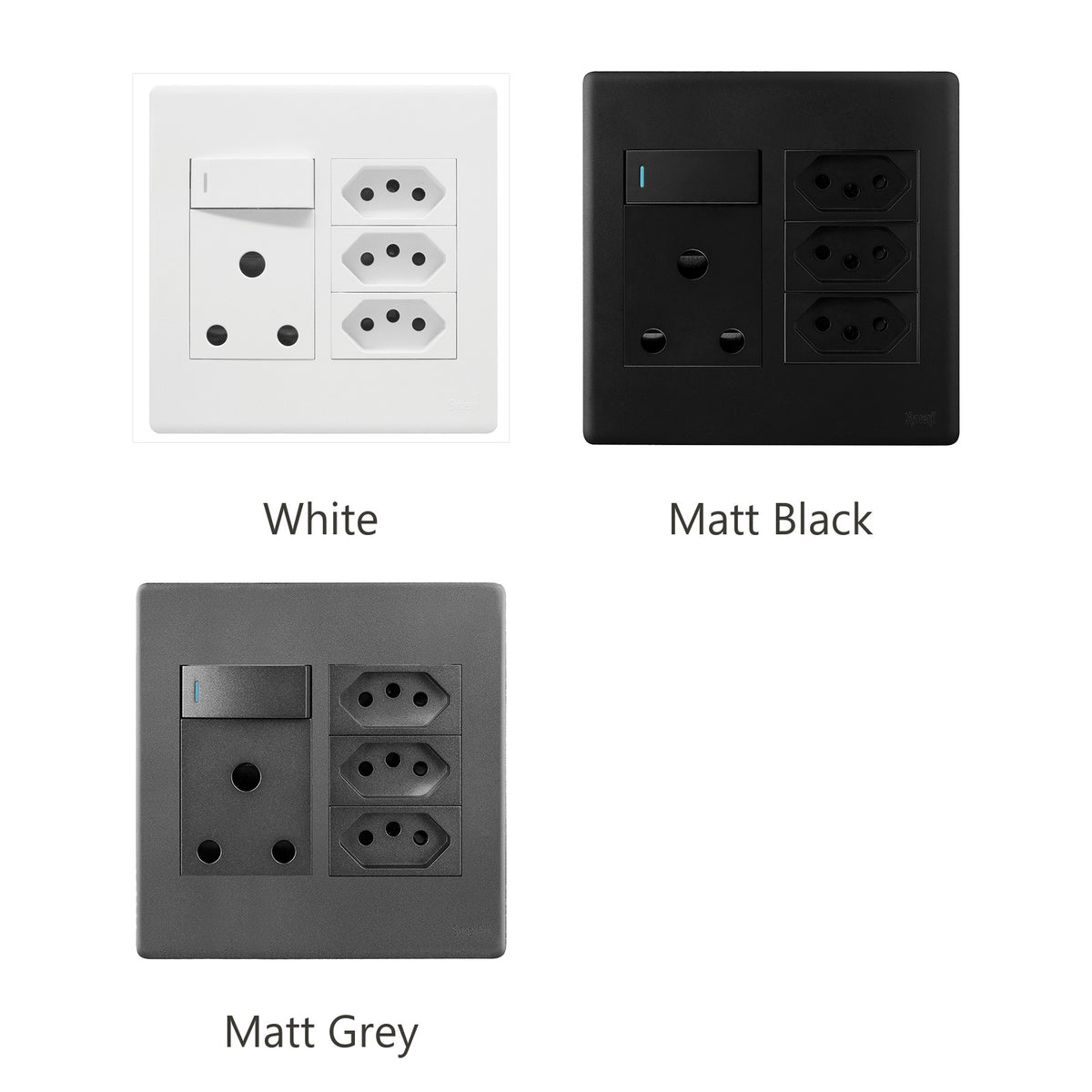 Synerji Deco 4x4 Wall Socket 16A with 3 x Euro Sockets