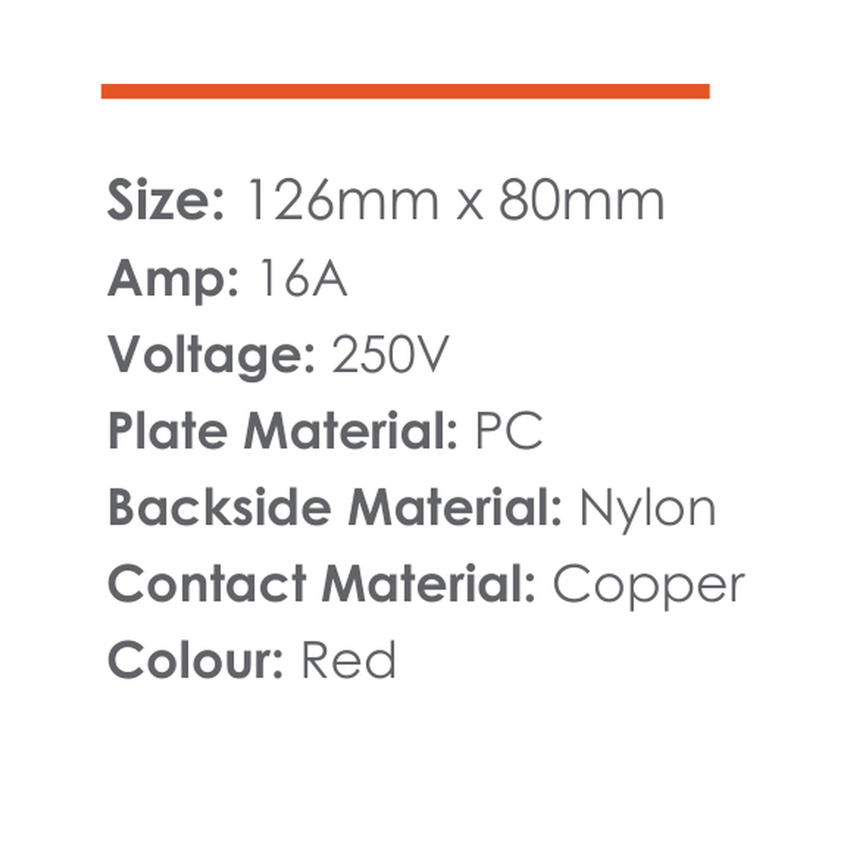 Synerji ECO 4x2 Dedicated Red Single Wall Socket 16A