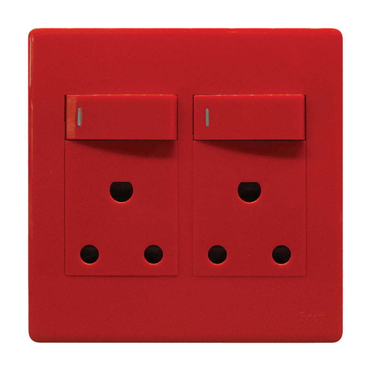 Synerji Deco 4x4 Dedicated Red Double Wall Socket 16A