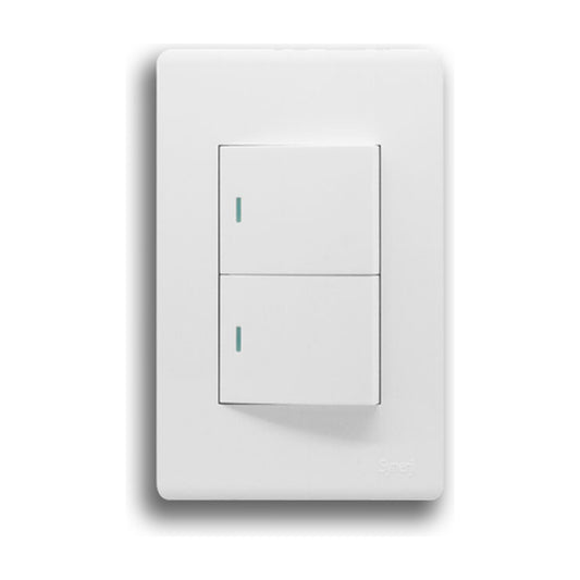 Synerji Deco 4x2 Light Switch 2 Lever 1 Way 16A