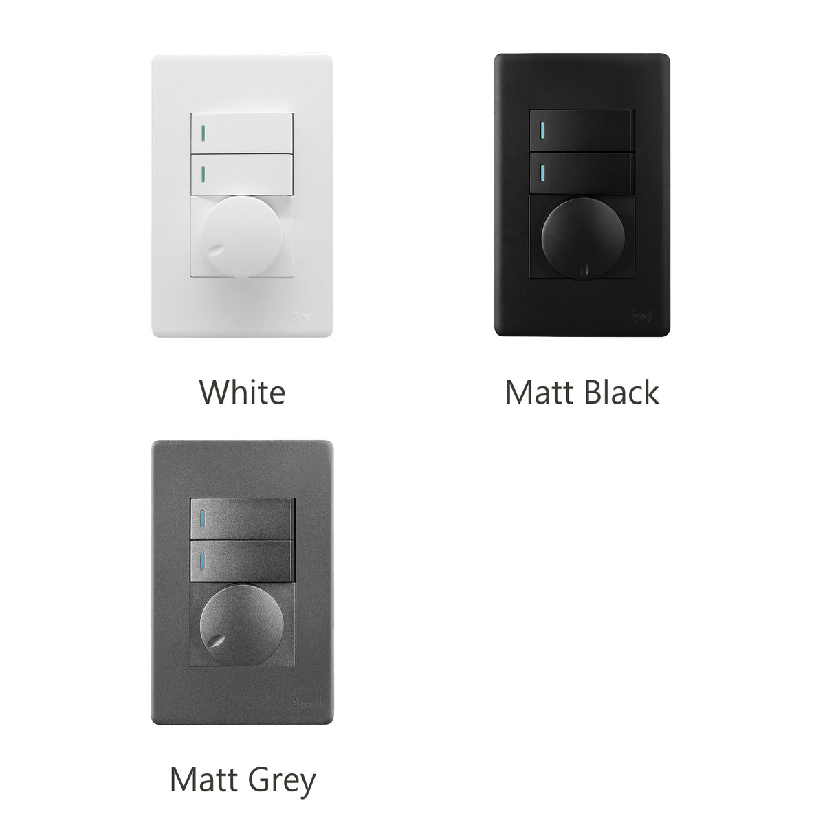 Synerji Deco 4x2 Light Switch 2 Lever with Dimmer 16A