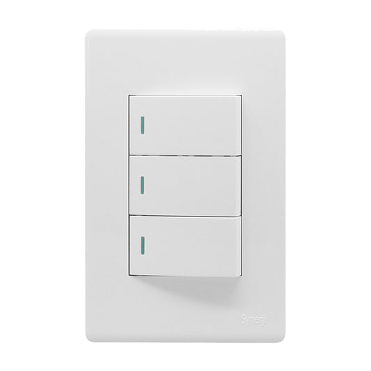 Synerji Deco 4x2 Light Switch 3 Lever 1 Way 16A