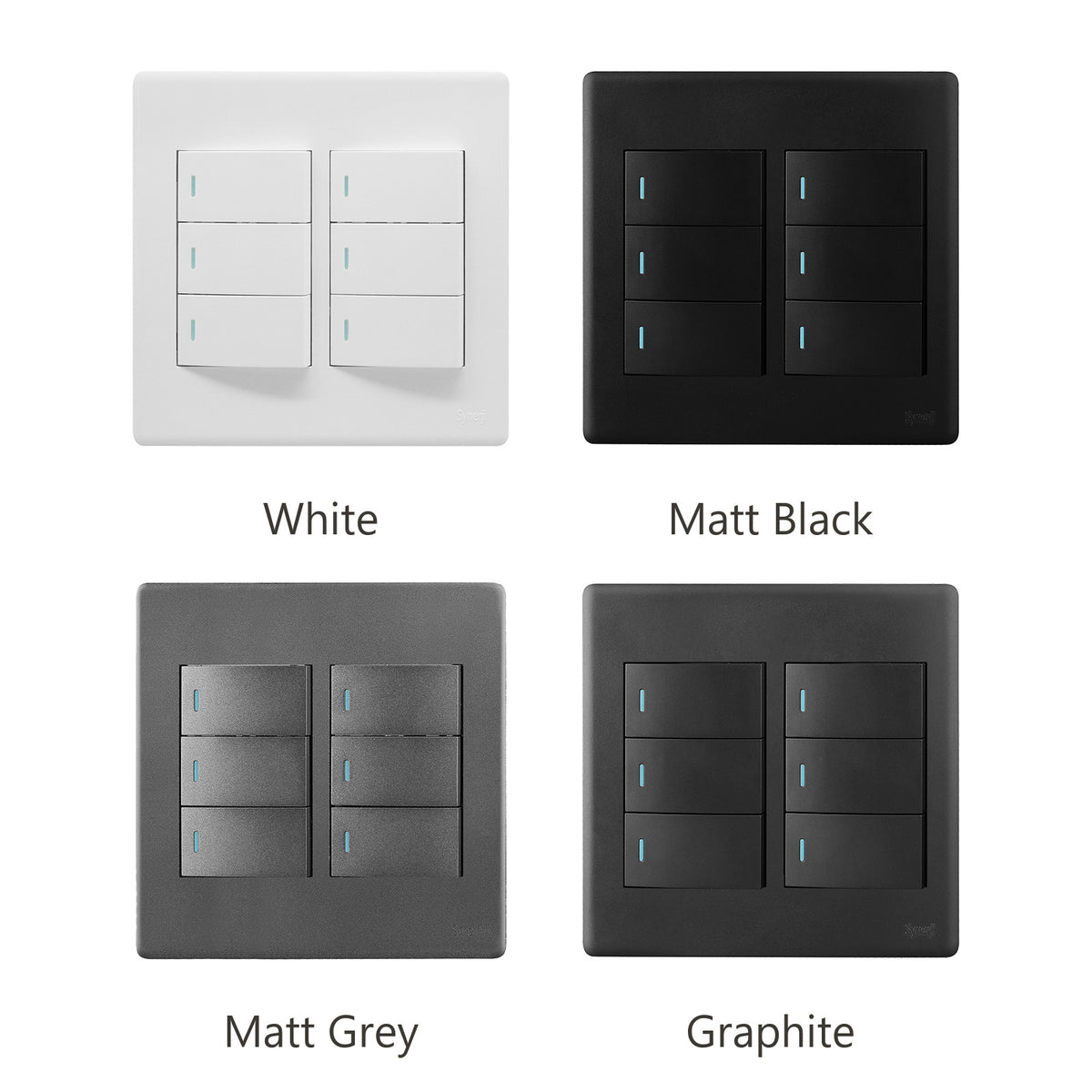 Synerji Deco 4x4 Light Switch 6 Lever 1 Way 16A