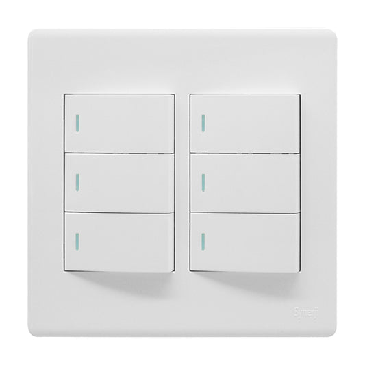 Synerji Deco 4x4 Light Switch 6 Lever 1 Way 16A