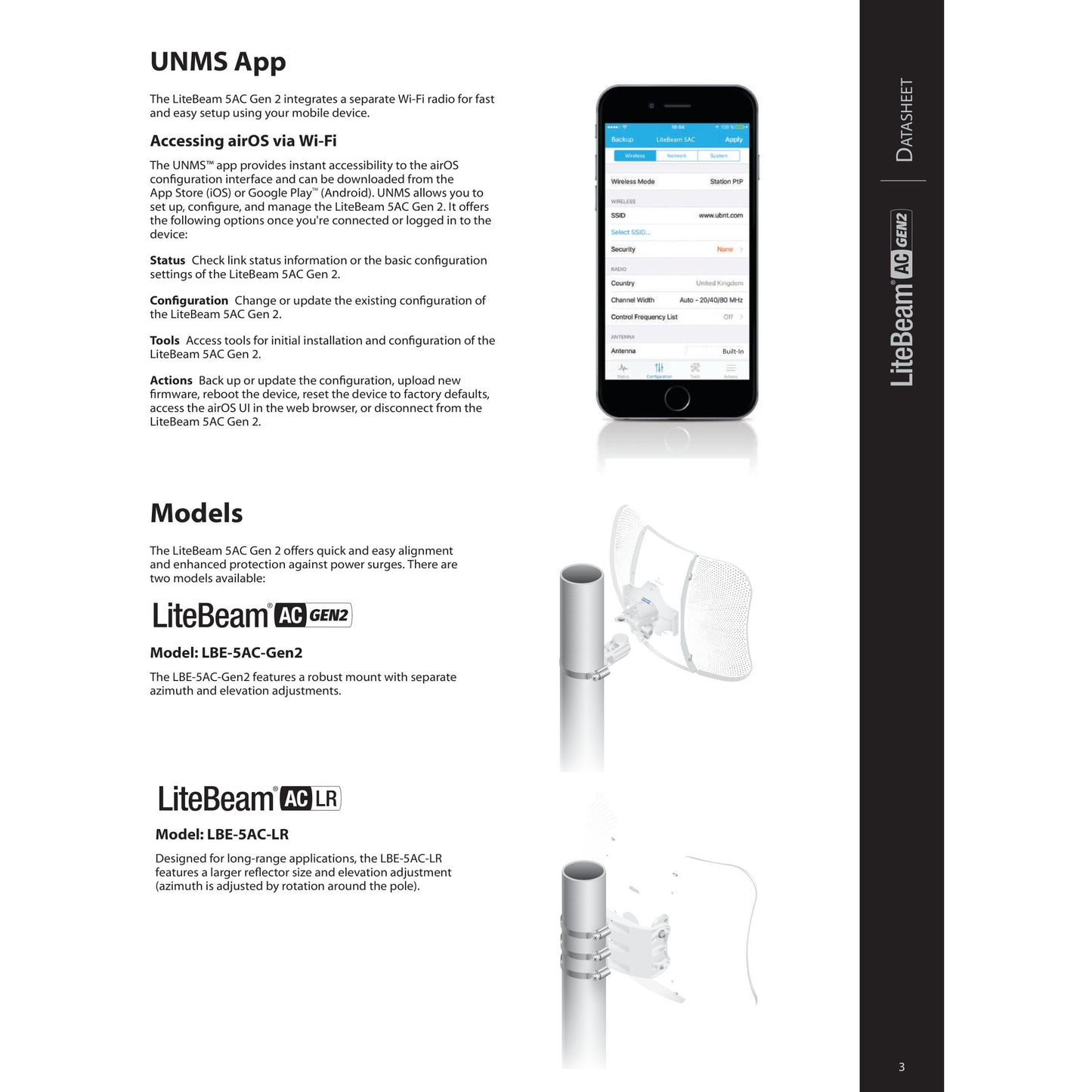 Ubiquiti UISP airMAX LiteBeam AC LR 5GHz 26dBi Radio | LBE-5AC-LR