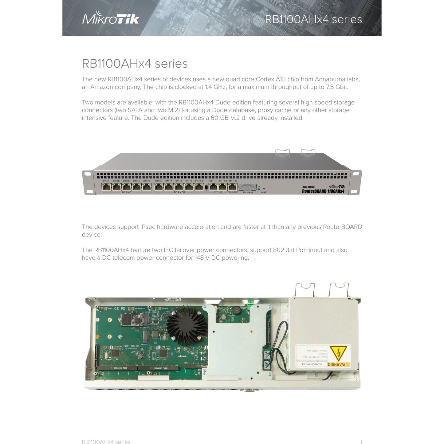 MikroTik 13 Port Gigabit 4 Core L6 Rack-Mount Router | RB1100x4