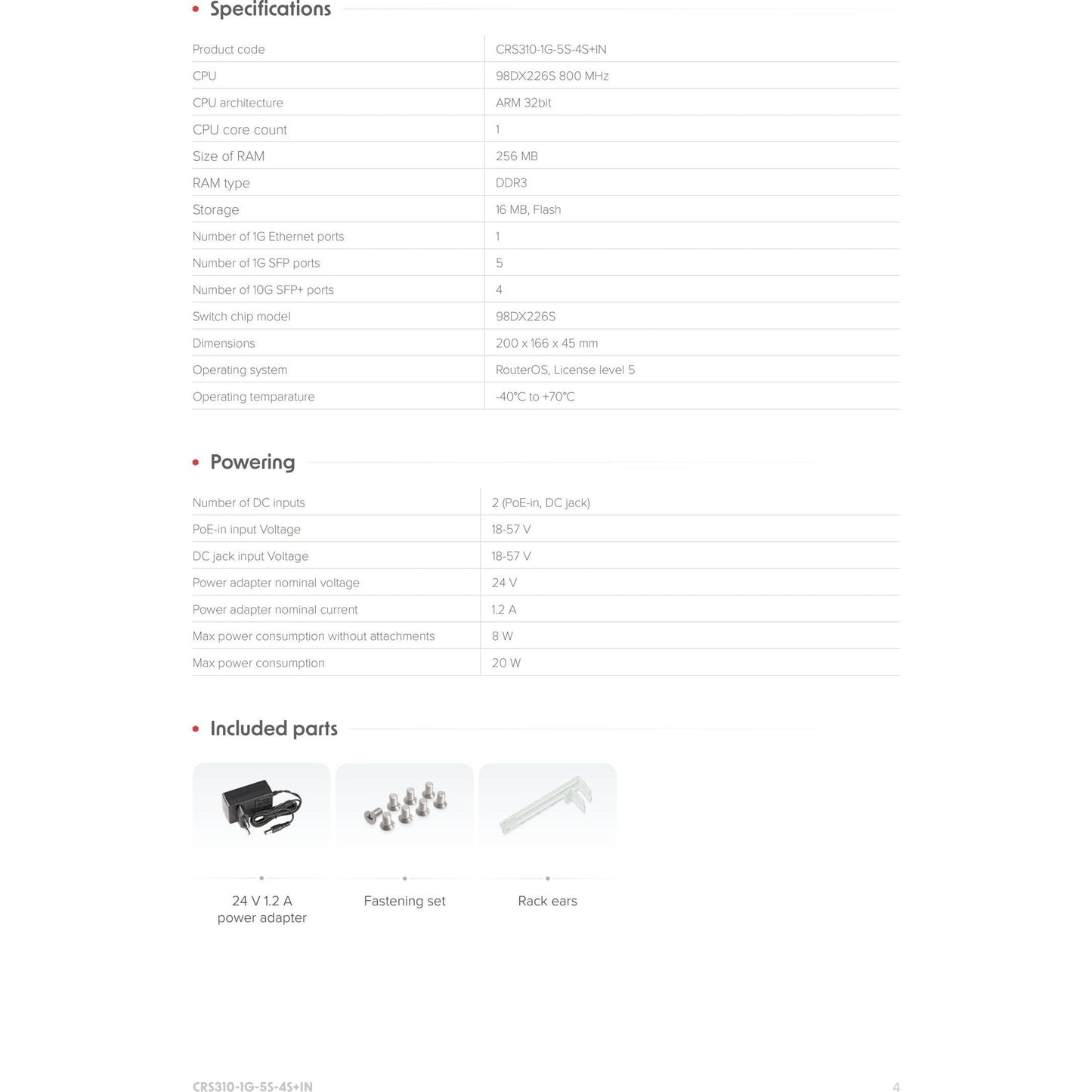 MikroTik Cloud Router Switch 5 Port SFP 4 SFP+ | CRS310-1G-5S-4S+IN