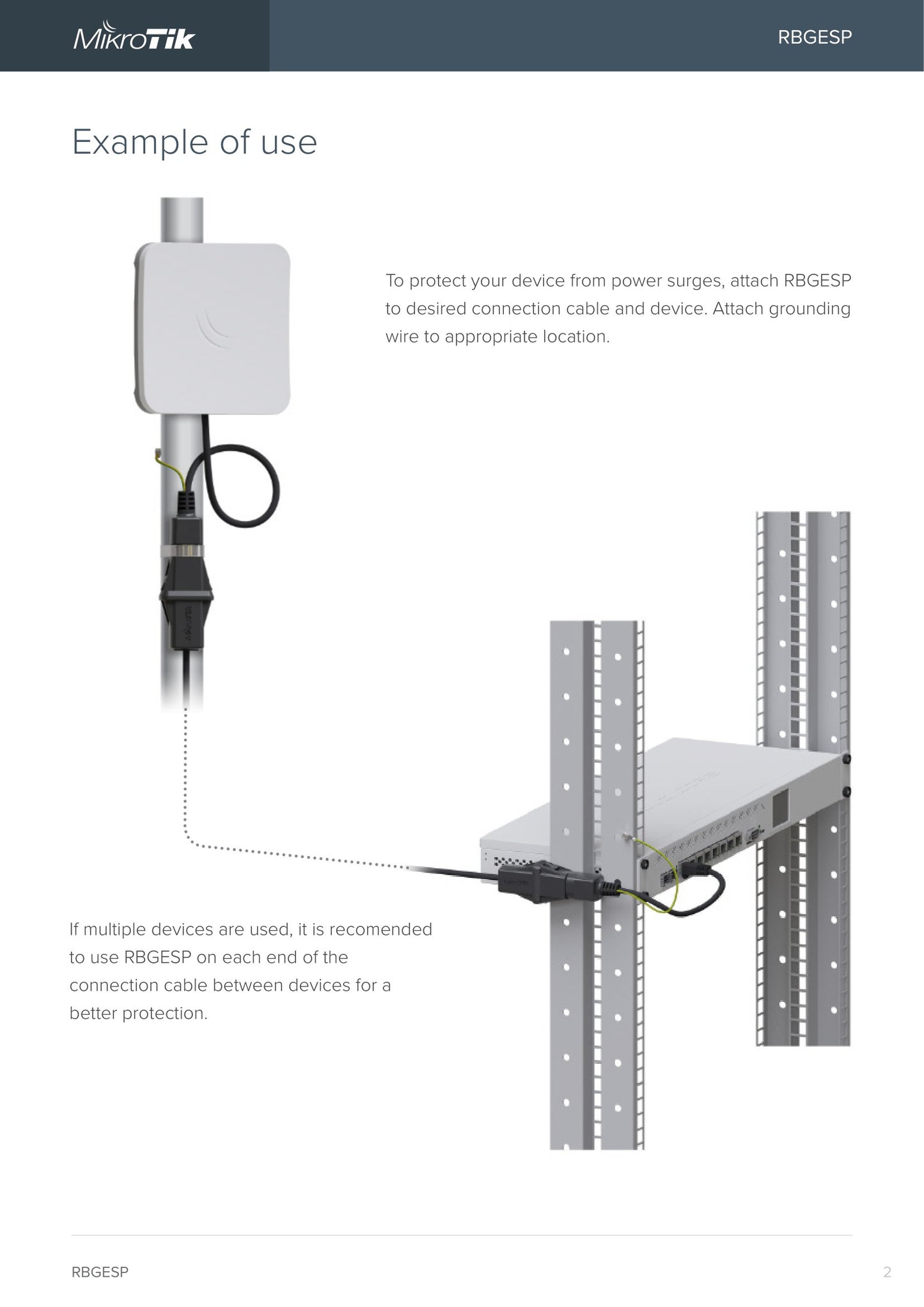 MikroTik Outdoor Gigabit Surge Protector with PoE | RBGESP