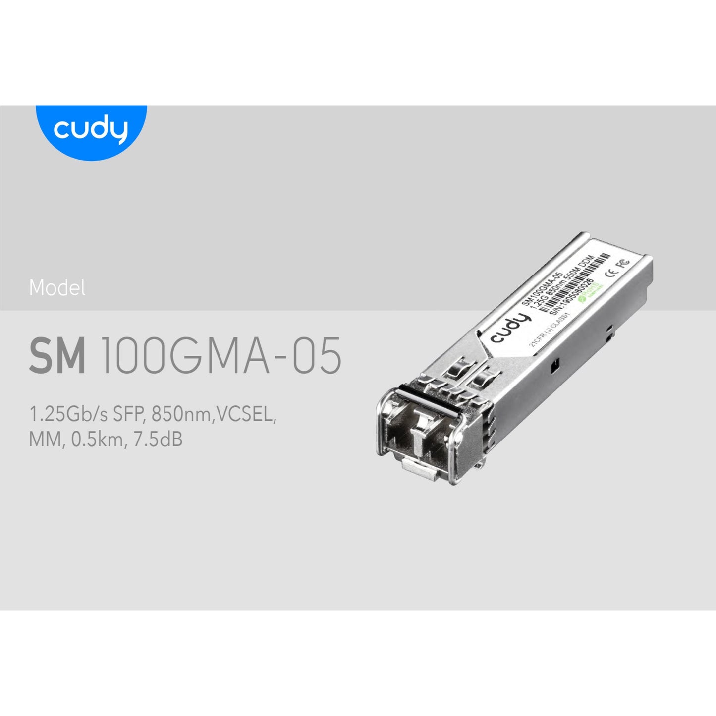 Cudy Multi Mode 1.25G LC SFP 850nm 500m | SM100GMA-05