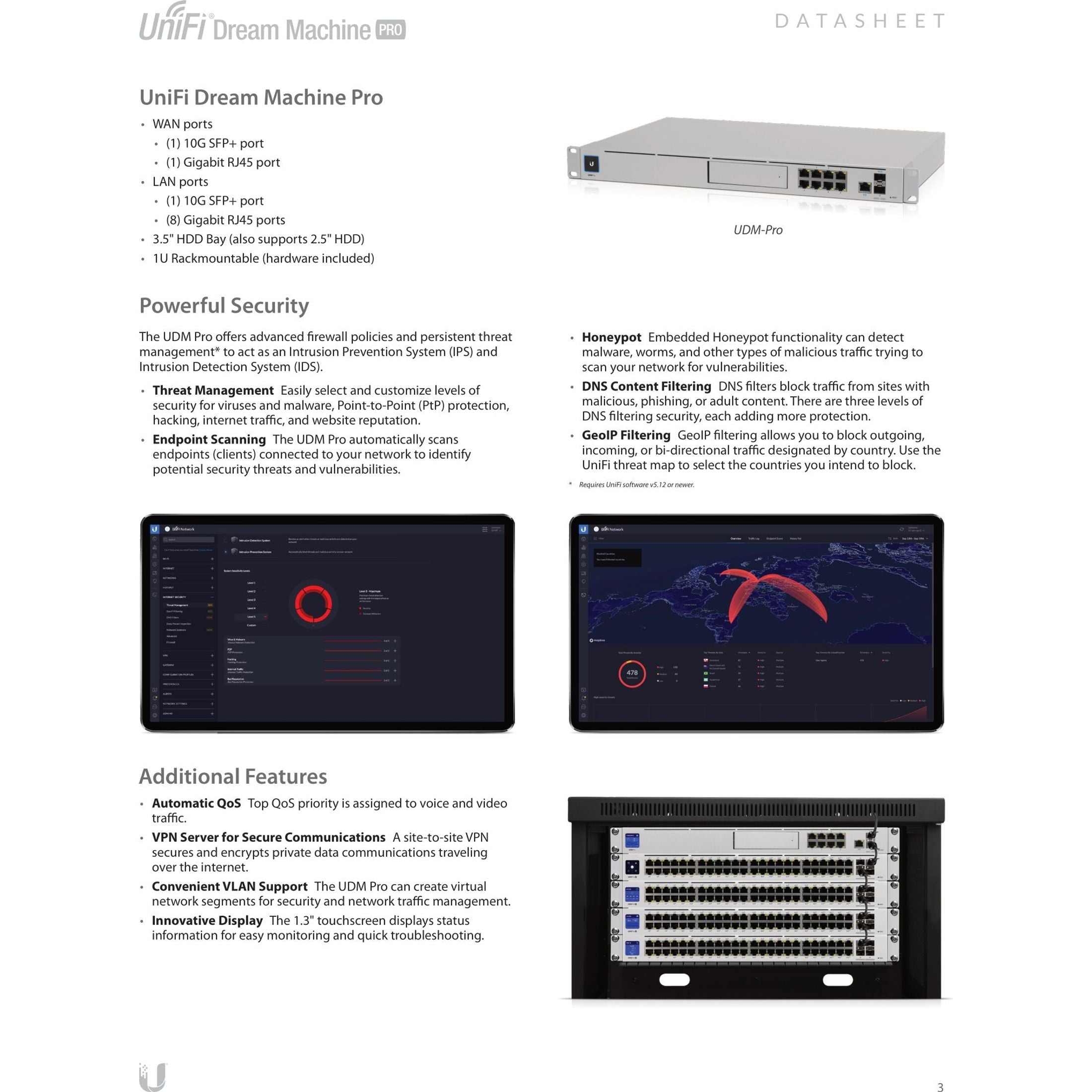Ubiquiti UniFi Dream Machine Pro 8 Port Gigabit with 2SFP+ | UDM-PRO ...