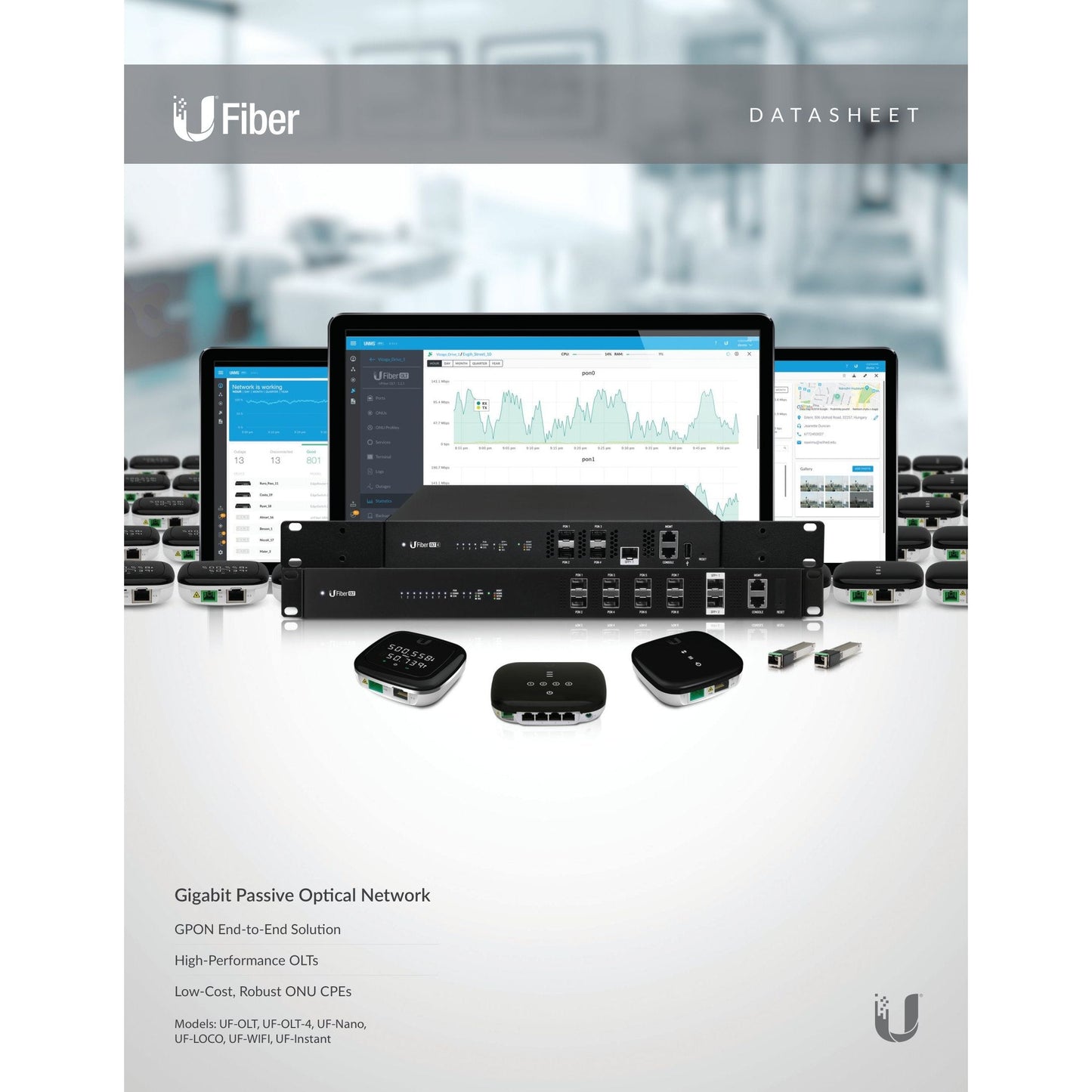 Ubiquiti UISP Fiber GPON OLT 4 PON Ports 1SFP+ | UF-OLT-4
