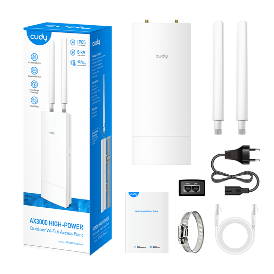 Cudy Dual Band 3000Mbps WiFi 6 Outdoor Access Point | AP3000 Outdoor