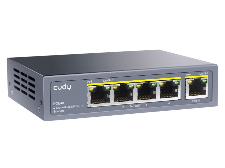 Cudy: 4 Port Gigabit PoE 1 PoE+ Input 60W Switch / Extender | POE40